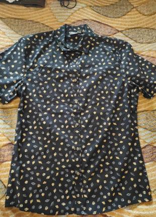 Рубашка черная с ракушками asos