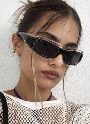 Солнцезащитные очки прямоугольные хит тренд сезона у2к y2k uv400 в стиле 2000 стиль 90