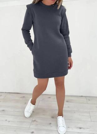 💥 тепла жіноча спортивна прогулянкова сукня плаття на флісі5 фото