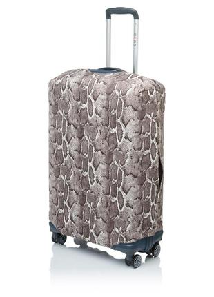Чохол для валізи великий тканинний vito torelli пітон сірий1 фото