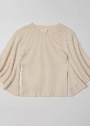 Chloe cashmere ribbed top for women - cream 17amp05-17a500-nr107 жіночий светр1 фото