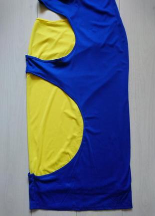 Длинное платье в цвете флага украины6 фото