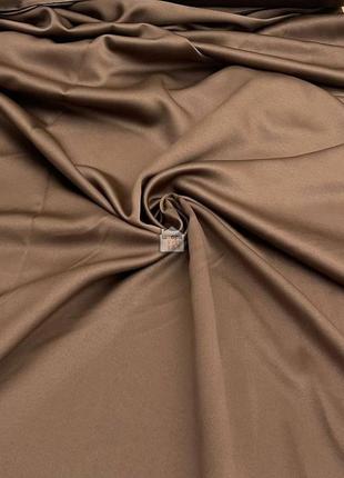 Шторна тканина однотонна блекаут 326, темна коричнева матова тканина для штор