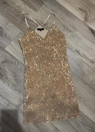 New look petite платье в пайетки s