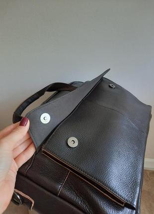 Шкіряна сумка для ноутбука 2 відділення.2 фото