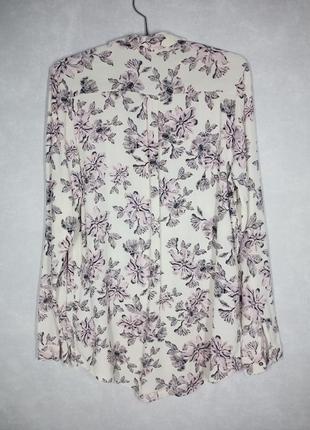 Женская рубашка блуза с цветочным принтом из вискозы 46 размера5 фото