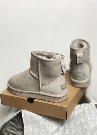 Мягкие и удобные зимние сапоги ugg mini в сером цвете /осень/зима/весна😍2 фото