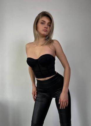 Кожаные леггинсы со штрипками🖤3 фото