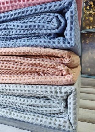 Покрывало вафельное пике евро размер 240 на 260 см с наволочками marie claire турция бежевое