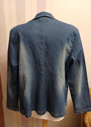 Італія джинсовий жакет з вишивкою италия джинсовый пиджак легкий4 фото