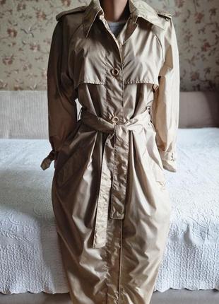 🌈🕊️🌻 женский бежевый винтажный нейлоновый  плащ тренч vintage aqua sheen