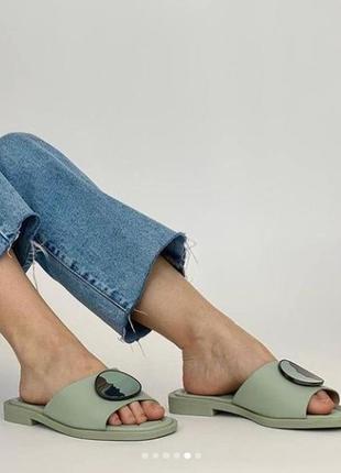 Мюлі жіночі шльопанці 🌿 низький хід сланці сабо шльопки мюли3 фото
