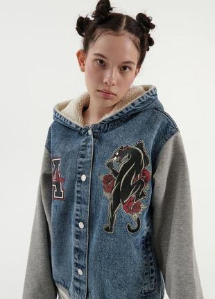 Подростковая джинсовая куртка для девочки