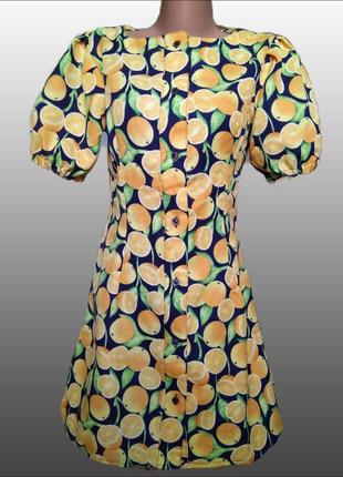 Короткое летнее платье на пуговицах real form/мини-платье халат с рукавами фонариками в принт2 фото