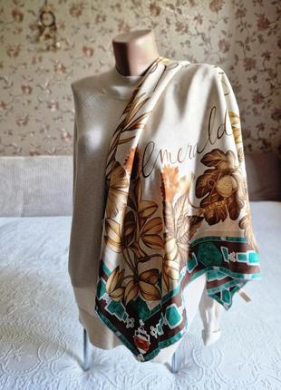 🌈🕊️🌻 женский оригинальний шелковый платок cartier emeralds1 фото