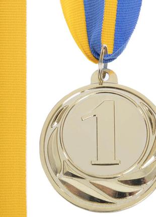 Медаль спортивна зі стрічкою fame золото/срібло/бронза 5 см1 фото
