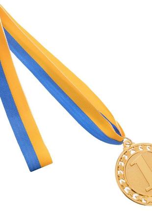 Медаль спортивна зі стрічкою stroke золото 6,5 см1 фото
