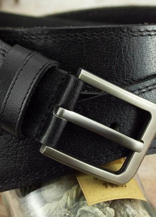 Ремень мужской кожаный черный супер батал ps-4098 black (170 см)6 фото