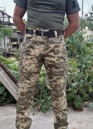 Брюки мужские штаны военные для военных всу хлопковые зеленые хаки батал базовые боевые тактические рипстоп хлопковые пиксель