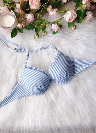 Блакитний полосатий верх для купальника купальник h&m