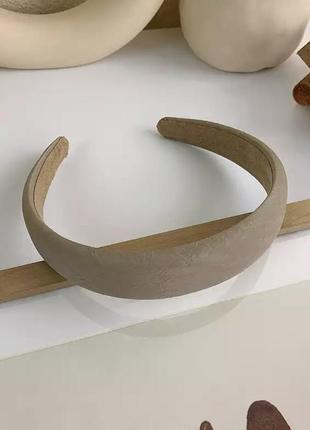 Єлегантний коричневий обруч для волосся, обідок на голову жіночий