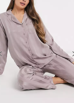 Сатиновый комплект пижамы/сатиновая пижама в полоску/сатиновая пижама комплект рубашка и брюки