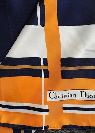 Вінтажна шовкова хустка christian dior🧡💙