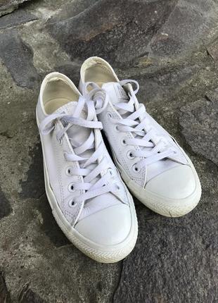 Кеди converse білі шкіряні