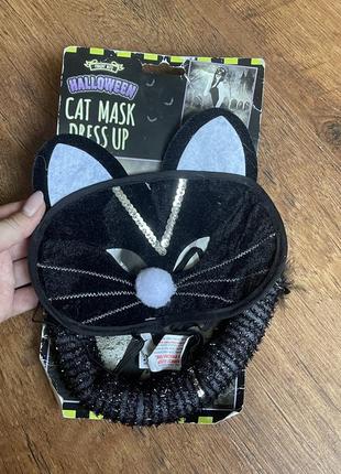 Набор маска хвостик черный кот кошка карнавальный маскарадный костюм1 фото