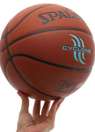 М'яч баскетбольний pu spalding cyclone 76884y no7 коричневий5 фото