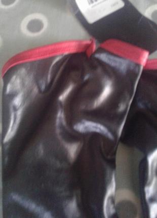 Митенки имитация латекса черные с красной отделкой mapale lingerie колумбия3 фото