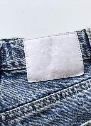 Шорты джинсовые короткие с потертостями zara 32 хxs хs чешуйчатые джинсовые шорты4 фото