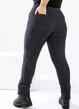 Супер батал 💙 62 60 58 56 р 54 52 размеры большие штаны классика карманы стрейч віскоза вискоза женские3 фото