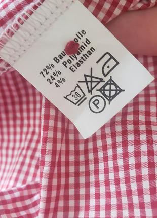 Arido австрия блуза блузка рубашка женская хлопок клетка рюши новая7 фото
