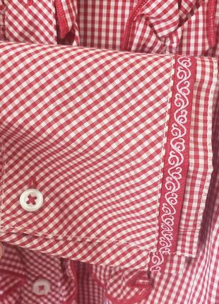 Arido австрия блуза блузка рубашка женская хлопок клетка рюши новая6 фото