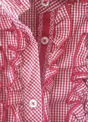 Aridoавстрія блуза блузка сорочка жіноча бавовна клітка рюші нова5 фото