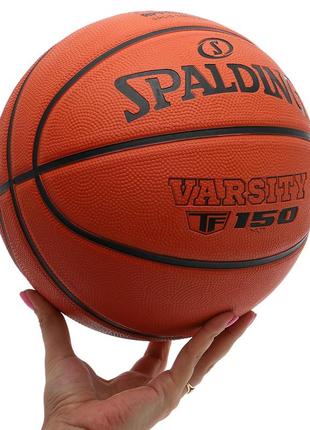 М'яч баскетбольний гумовий spalding tf-150 varsity 84421y6 no6 жовтогарячий5 фото