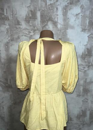 Желтая блузка ,объемные рукава,большой размер(032)3 фото