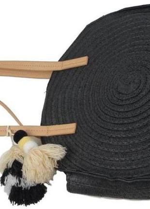 Экологическая соломенная плетеная сумка женская esmara черная5 фото