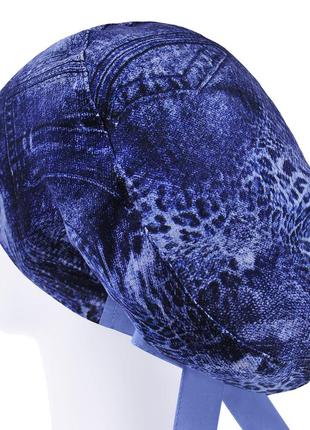 Медицинская шапочка шапка женская тканевая многоразовая принт змеиный2 фото