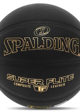 Мяч баскетбольный composite leather spalding tf super flite 77559y №7 черный