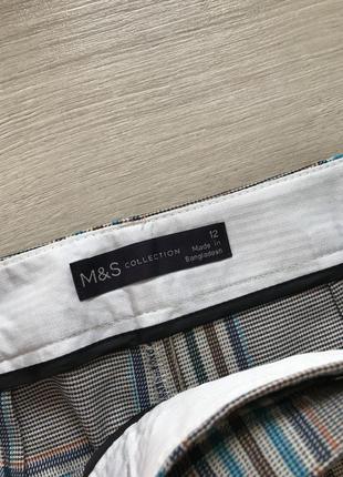 Узкие брюки до щиколотки в клетку m&s4 фото