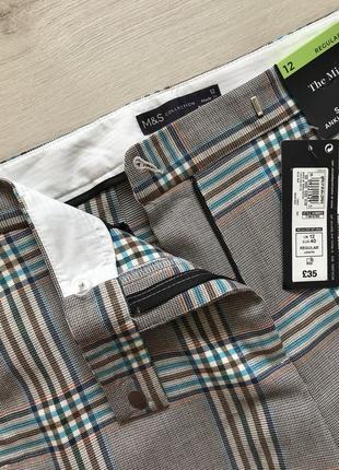 Узкие брюки до щиколотки в клетку m&s6 фото