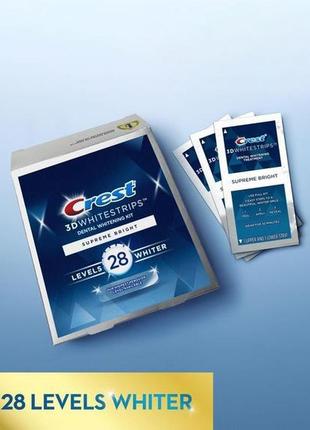 Відбілюючі смужки для зубів crest dental whitening treatment supreme bright (60 хв)2 фото