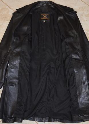 Черная кожаная куртка с поясом и карманами real leather quality garments кожа8 фото