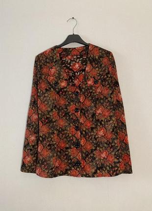 Экслюзивная блуза, рубашка, жакет, в цветочный принт, шерсть,7 фото