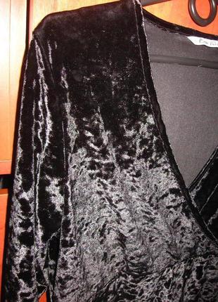 Праздничный блузон бархатный черный2 фото