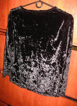 Праздничный блузон бархатный черный3 фото
