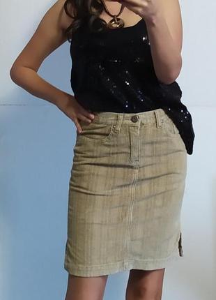 Вельветовая юбка карандаш2 фото