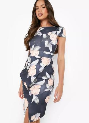 Сукня асиметрична з квітковим принтом m boohoo